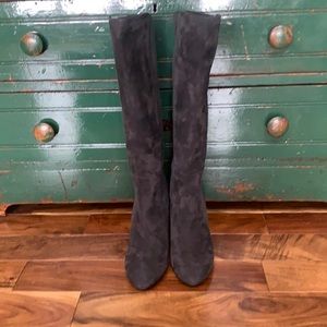 Grey tall  form fitting Stuart Weizmann Boots